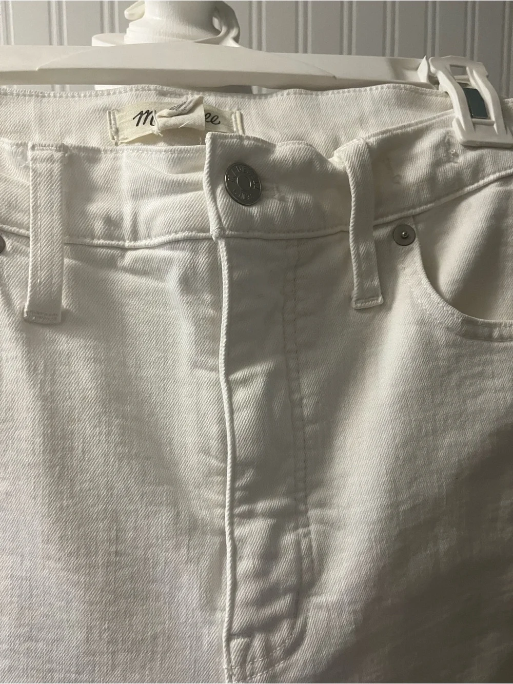 Madewell White  Straight-Leg High-Rise Jeans